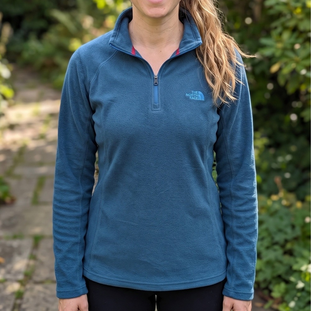 The North Face TKA 100 Glacier Womens Quarter Zip Fleece Pullover Slate Blue